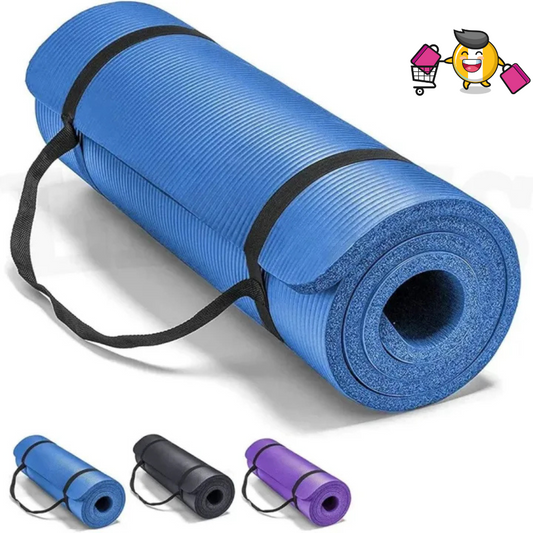 Yoga Mat 10mm, Non-Slip, with Strap Included