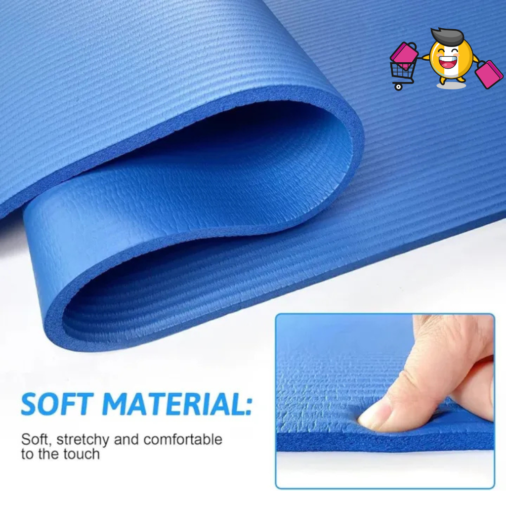 Yoga Mat 10mm, Non-Slip, with Strap Included