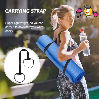 Yoga Mat 10mm, Non-Slip, with Strap Included