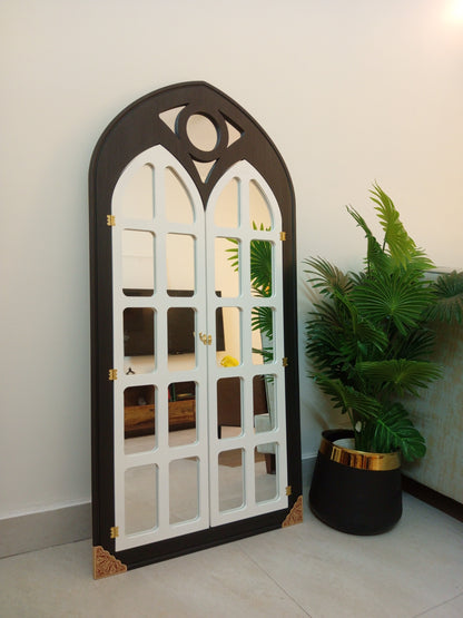 Arched Windowpane Mirror