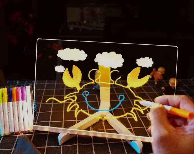 LED Glow Drawing Board for Kids by DaMart.pk - Creative and Fun Educational Toy
