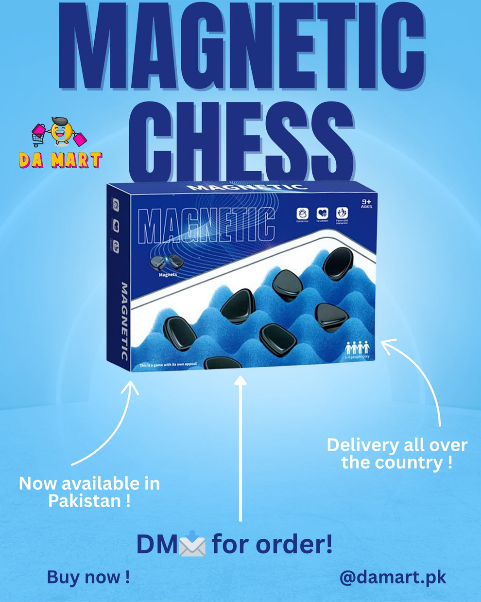 Magnetic Chess Game Set with Stones, Kluster Magnetic Rocks Board Game ...